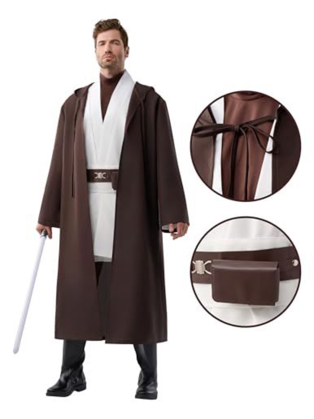Jedi Cloak Costume Star Wars 8pc by Spooktacular Creations Cosplay Halloween L